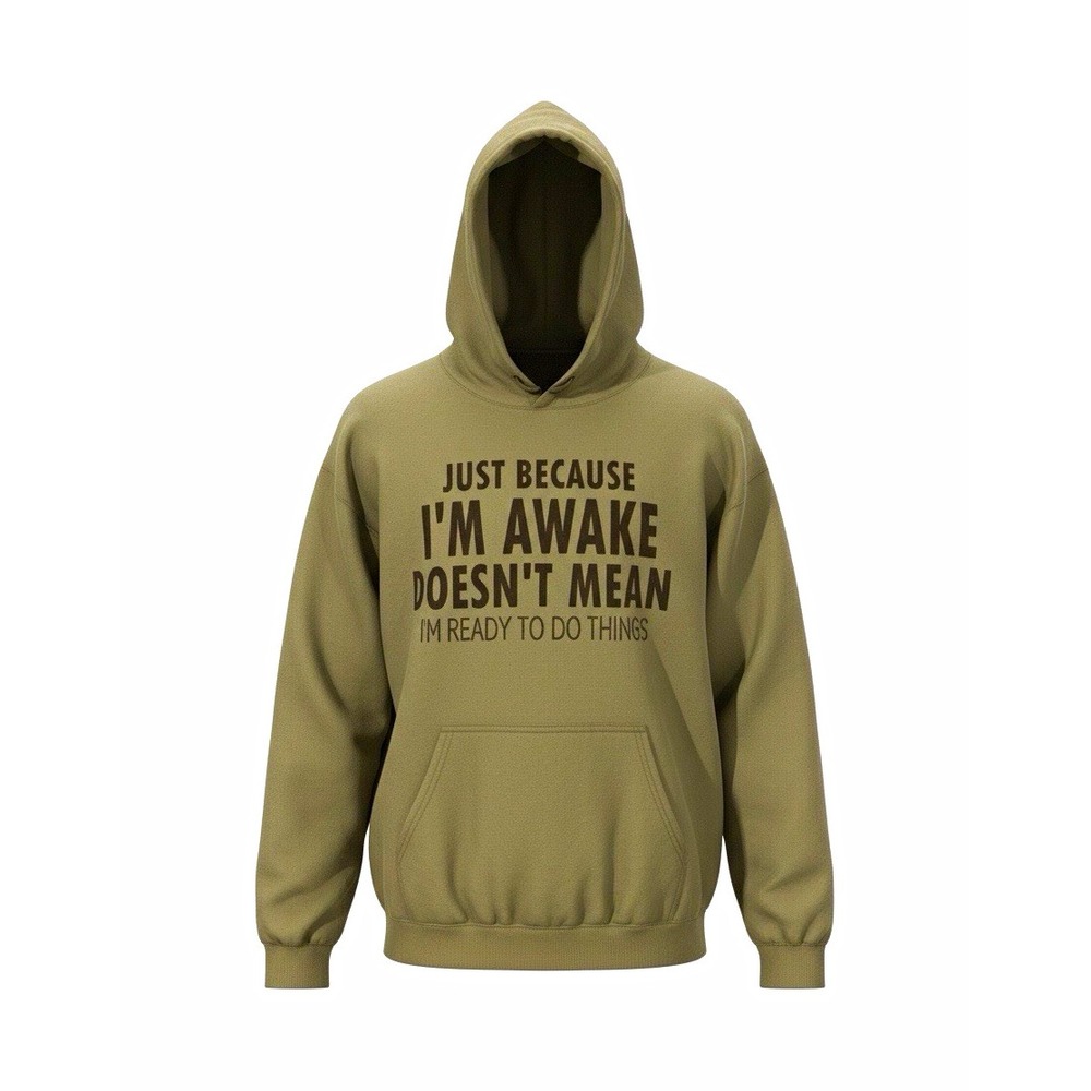 Gildan Softstyle Men's Green L Pullover Fleece Hoodie Pockets Funny Quote